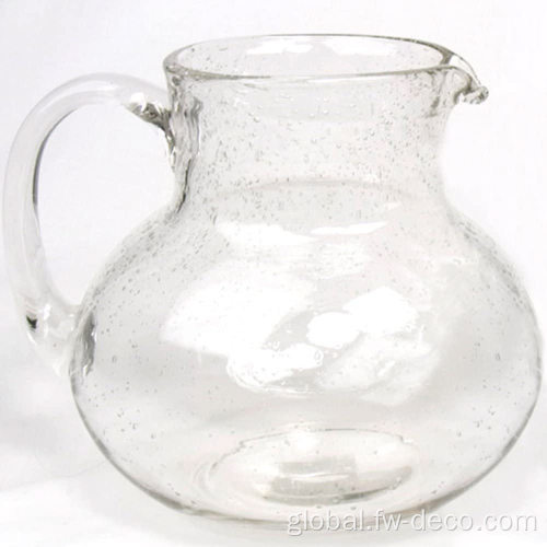 Glass Water Carafe Clear Seeded Glass Pitcher Bubble Glass Pitcher Wholesale Manufactory